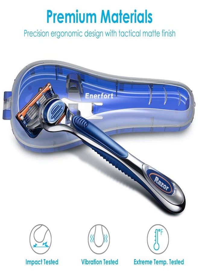 انيرفورت حافظة ماكينة حلاقة Enerfort متوافقة مع ماكينة حلاقة Gillette Proglide Fusion للرجال، حافظة سفر لحماية ماكينة الحلاقة اليدوية مع حقيبة حمل - أزرق - Image 3